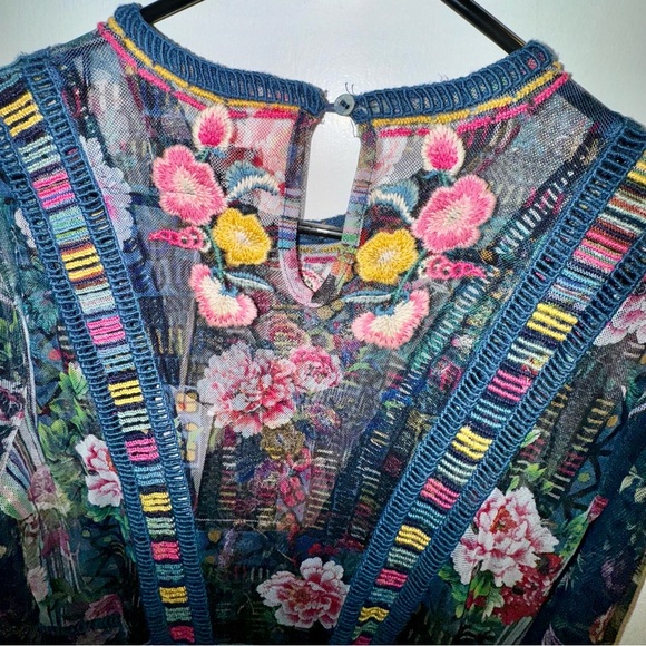 *SOLD* NWT Johnny Was Biya Dayana Mesh Embroidered Maxi Dress - Picture 7 of 12